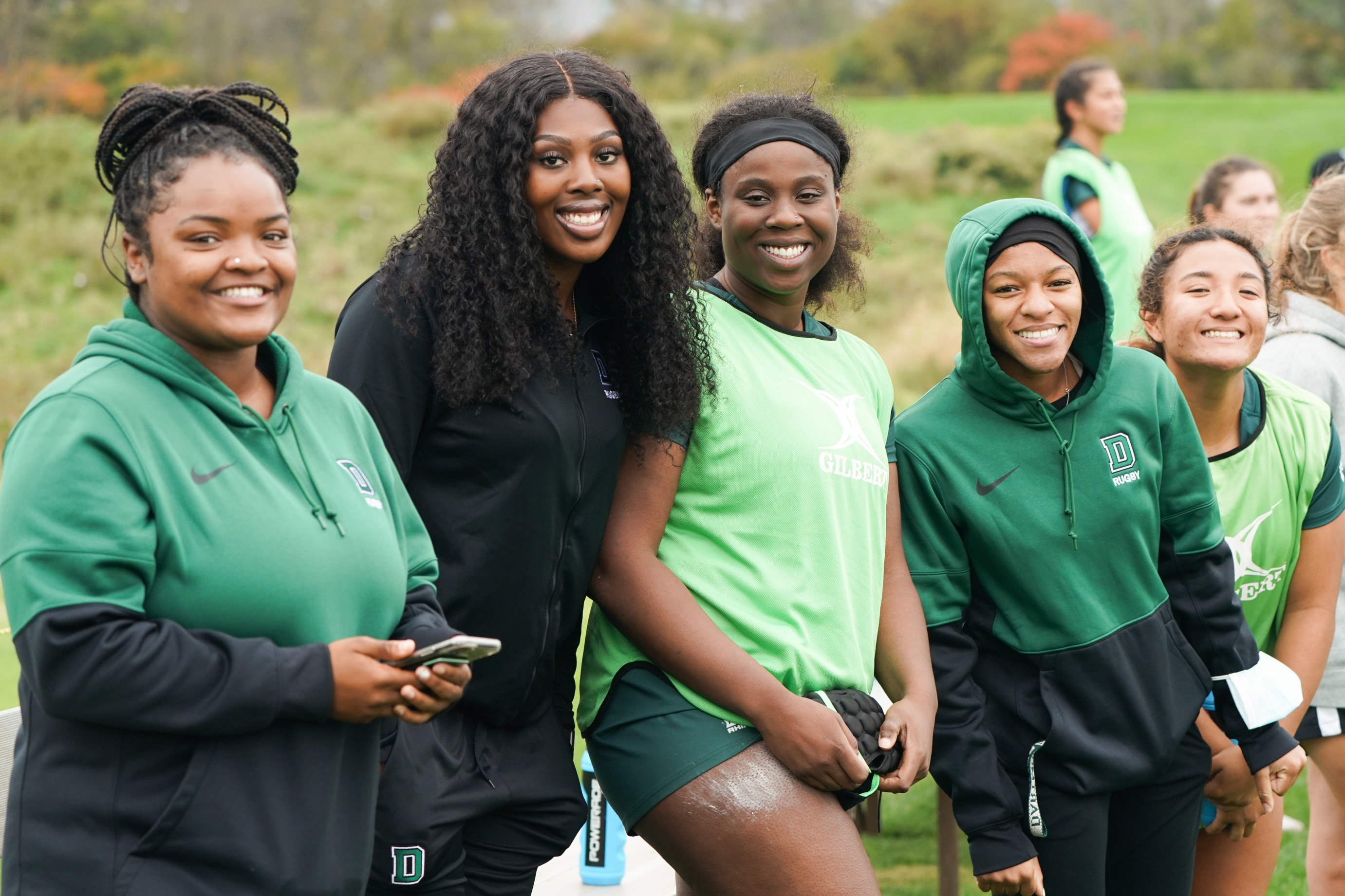 students at a women's rugby game