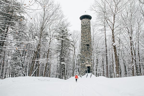 Bartlett Tower with a lot of snow in front