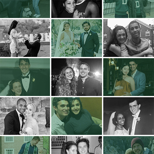 Grid of images from Dartmouth couples