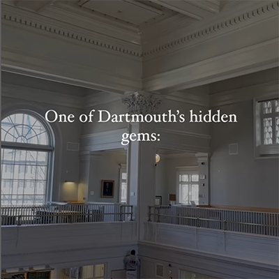 Photo of Rauner Library with the text: One of Dartmouth's hidden gems