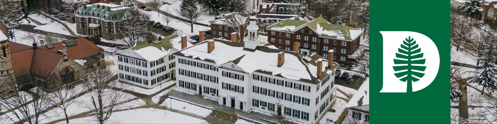 LinkedIn Banner showing Dartmouth Hall in winter. 