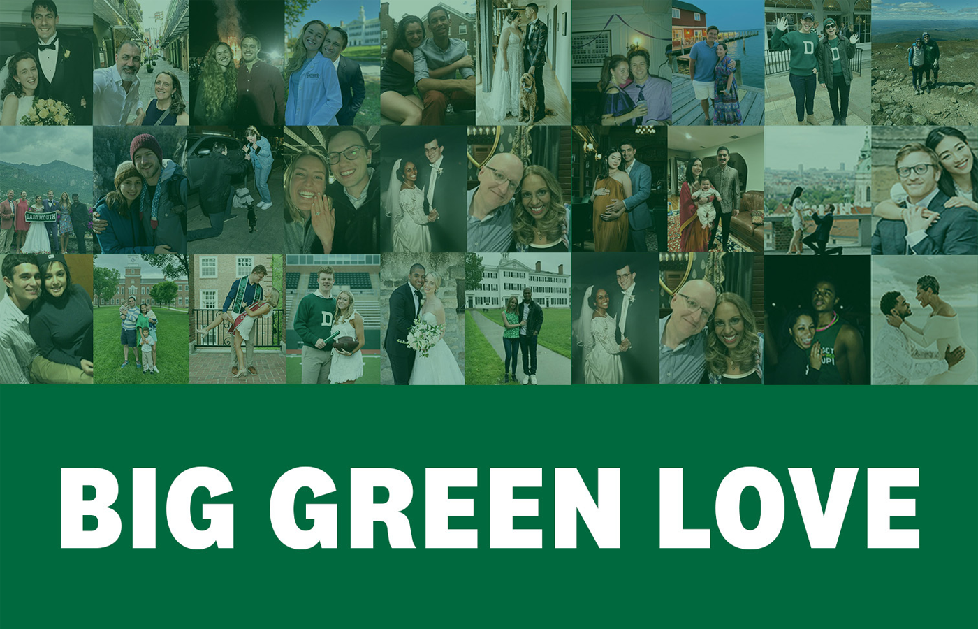 Big Green Love collage of photos