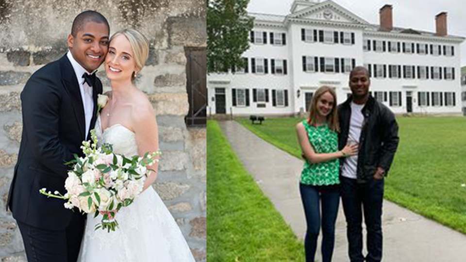 Ellen Stephen ’14 and Kalon Stephen ’14, before and after