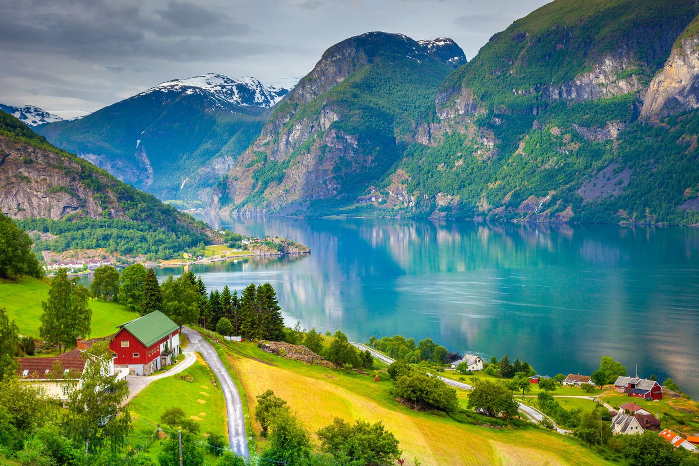 Aerial view of Sognefjord in Norway