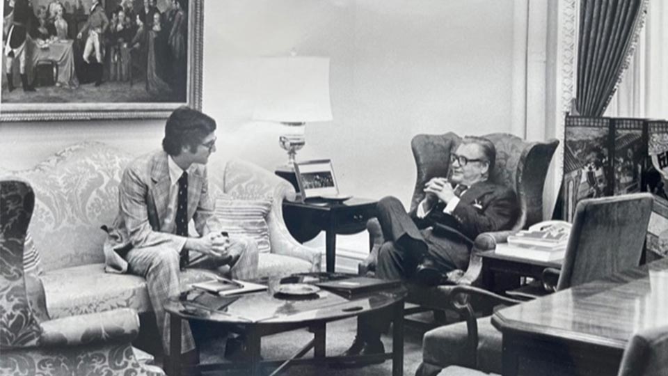 Rob interviewing then Vice President Nelson Rockefeller ’30 for his senior fellowship thesis.