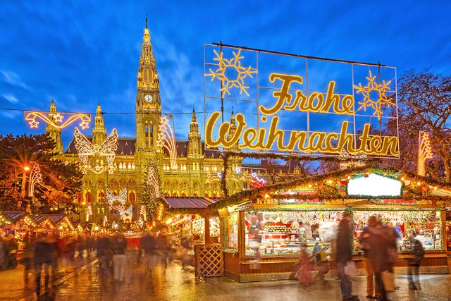 German holiday market lights