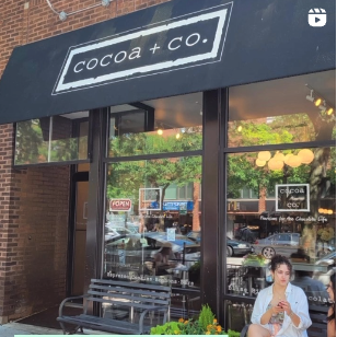 An exterior shot of the store cocoa + co.