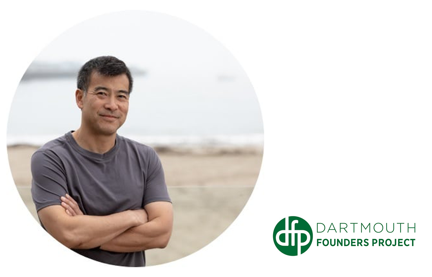Headshot of Jeff Yasuda with Dartmouth Founders Project logo in the image