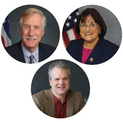 Senator Angus King 66 (I-ME), Congresswoman Ann Kuster 78 (D-NH), and NH State representative Russell Muirhead (D-Grafton)