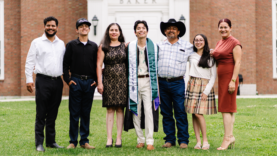 Zepeda ’22 and his family at commencement