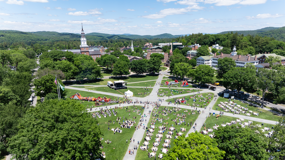 Aerial shot of Reunions 2024 Community Lunch on the Green