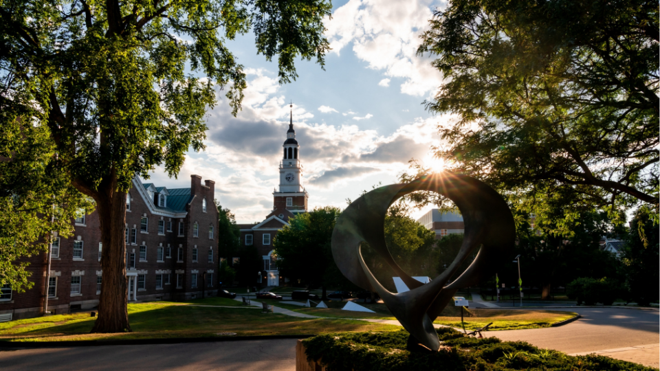 A shot of campus in late afternoon. 