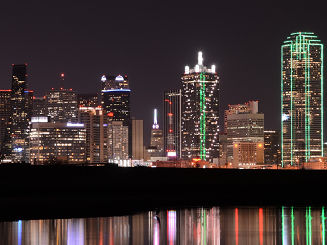 Dallas skyline at night