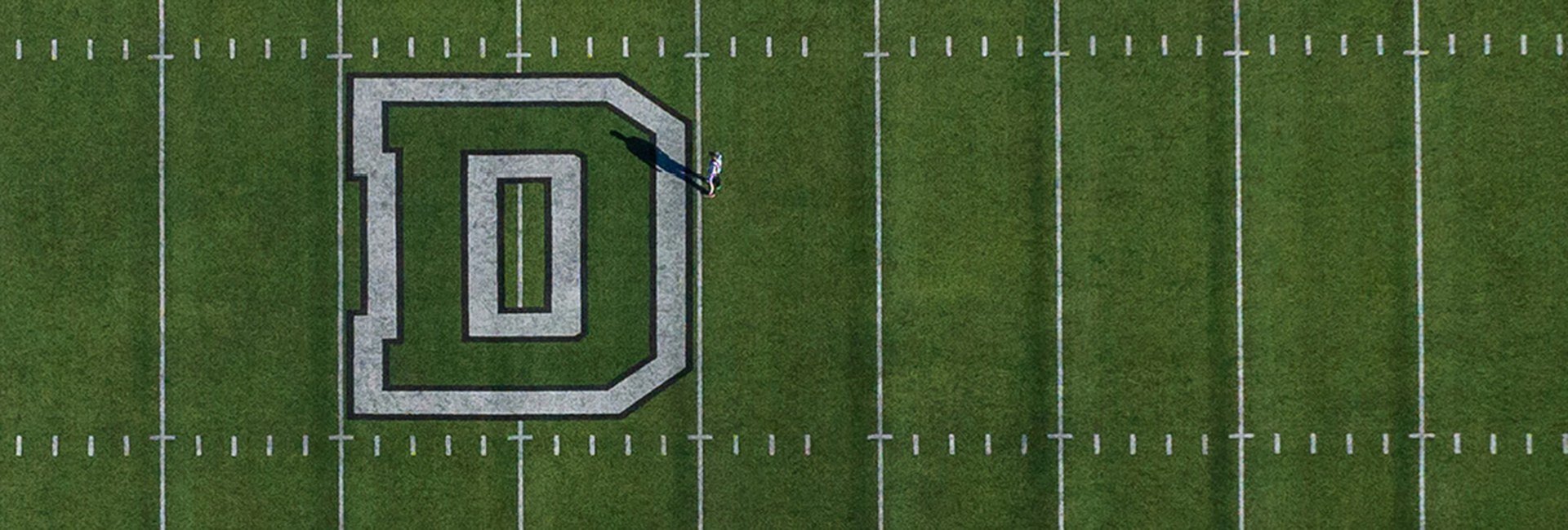 An aerial shot of Memorial Field during a game.  