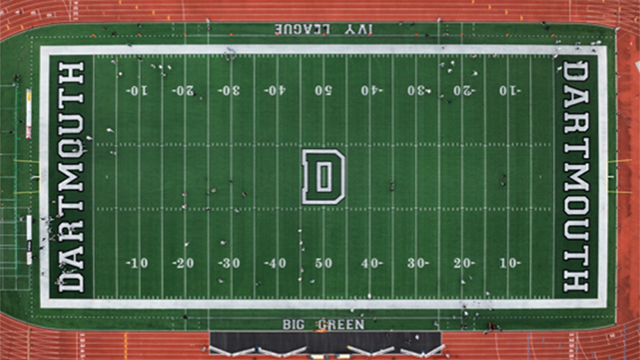 An aerial shot of Memorial Field