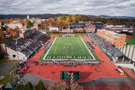 Aerial shot of the football field.