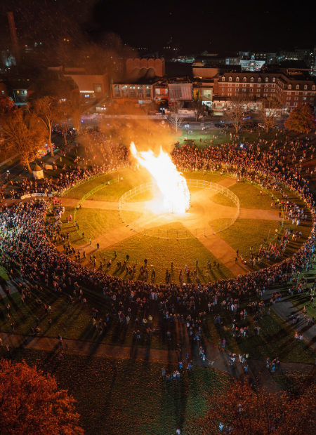 Bonfire from overhead. 