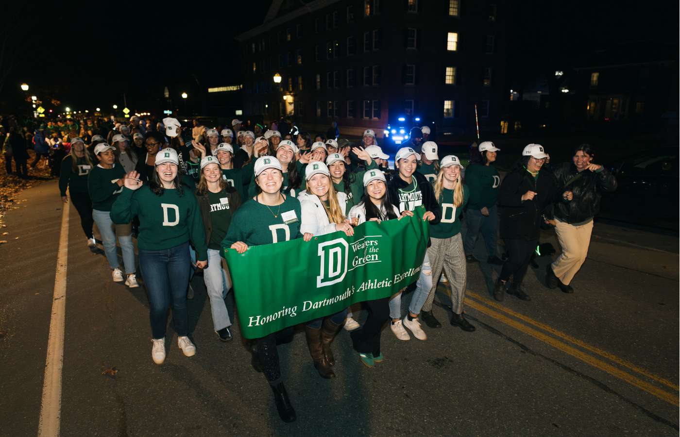 Members of the Wearers of the Green gathered for the Homecoming parade. 