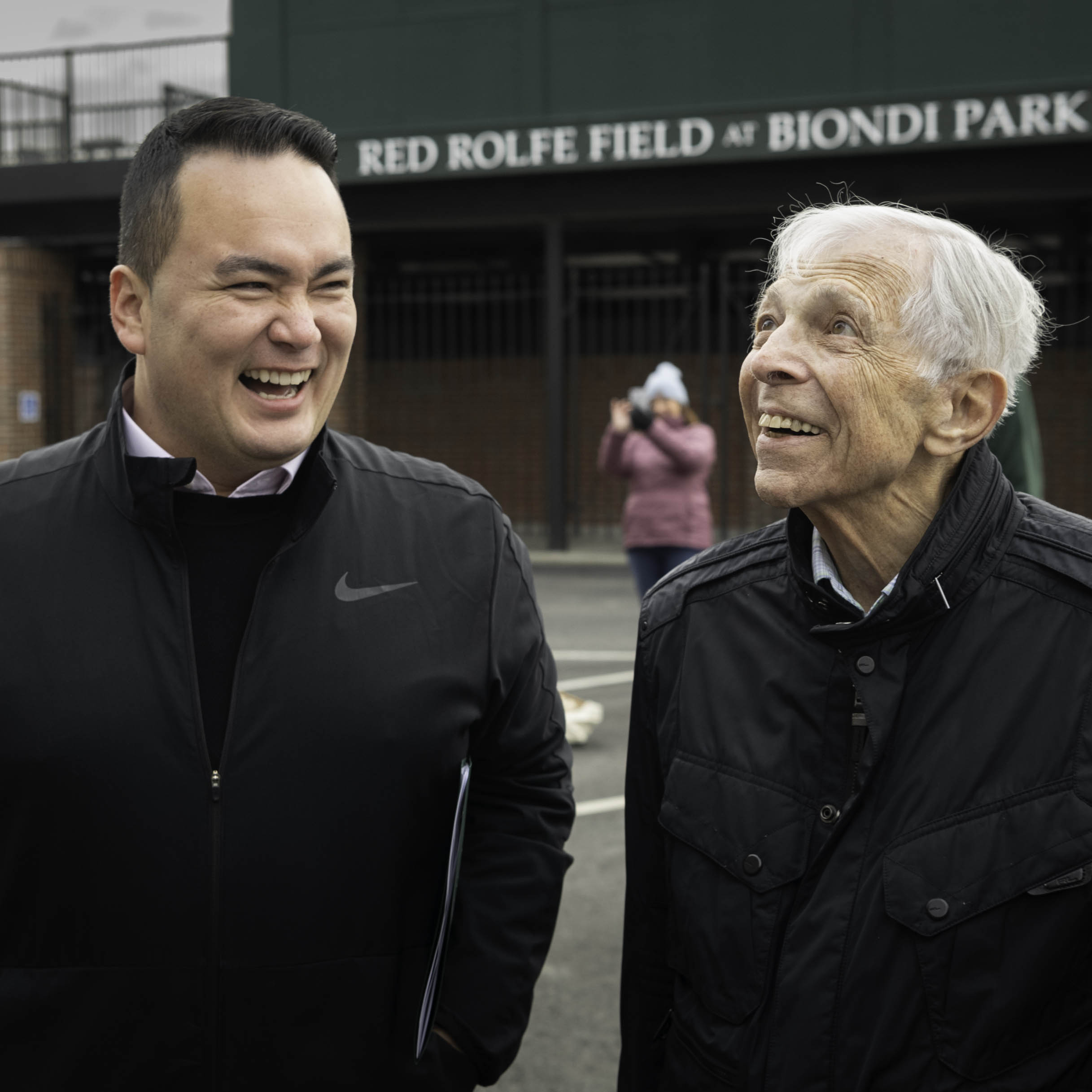 A side-by-side image of athletic director Mike Harrity and Stephen Lewinstein.