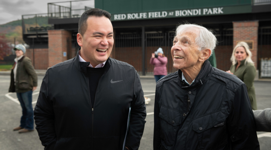 Stephen Lewinstein ’63 P’98 and Haldeman Family Director of Athletics and Recreation Mike Harrity