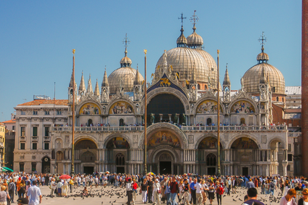 A photo of Saint Mark's basilica in Venice.