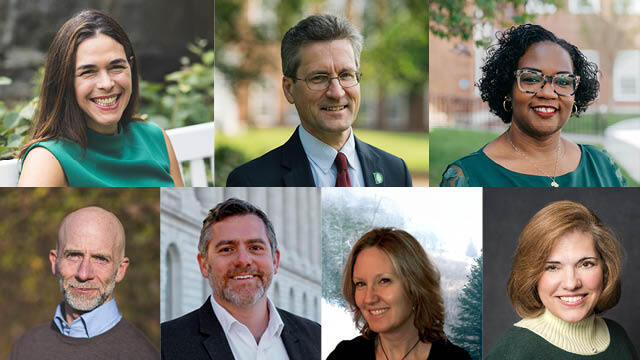 Graphic with all town hall participants headshots