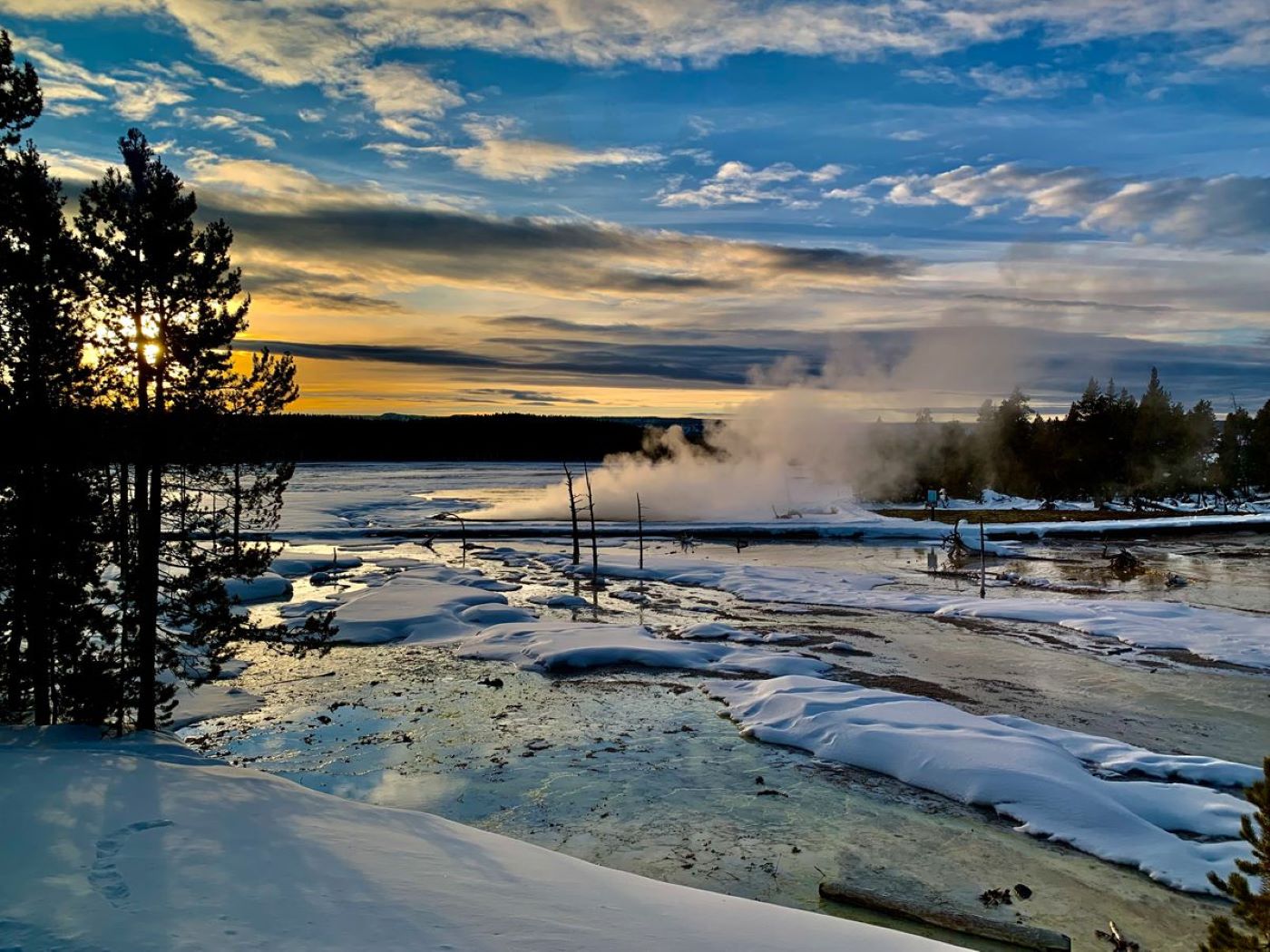 Yellowstone National Park at Sunset