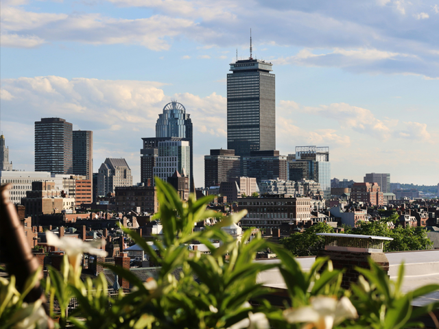 View of the Prudential Center from afar