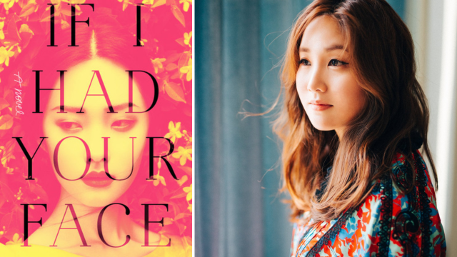Frances Cha 07 next to an image of her book cover, If I Had Your Face.