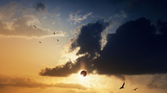 Solar Eclipse in the clouds