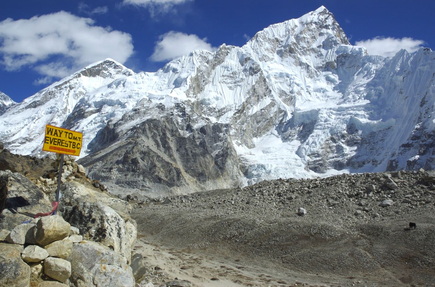 The way to Mount Everest Base Camp sign