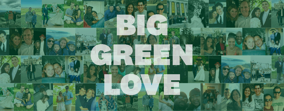 Big Green Love collage of Dartmouth couples