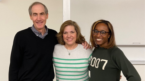 Cheryl Shepard '90 posing with former Council president Alexandra Barnett ’07 and president-elect Bruce Danziger ’83 P’22