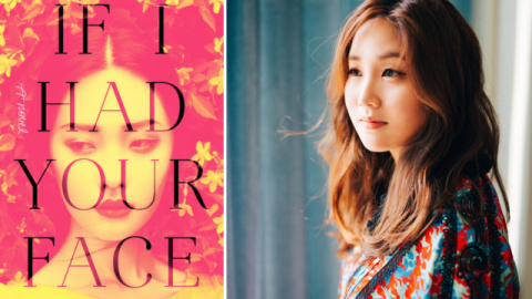 Frances Cha 07 next to an image of her book cover, If I Had Your Face. 
