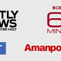 logos of NPR, Amanpour & Co.,NBC Nightly News and CBS’s 60 Minutes